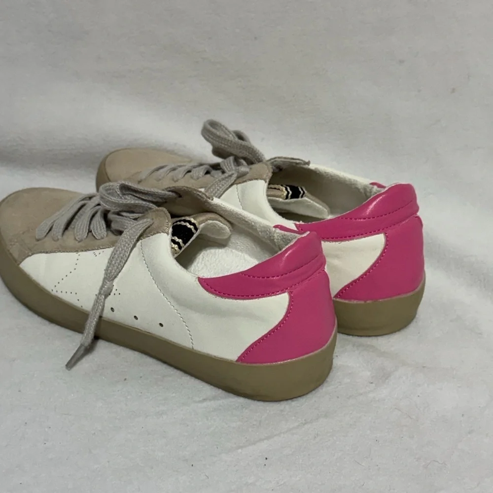 Shu Shop MIA Women's Sneakers in White, Pink, and Tan Size 7